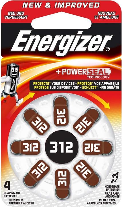 Actual product image Energizer Hearing Aid 312 (8 pcs., A312 / 312 / PR41 / V312A / DA312 / 312A, 160 mAh)