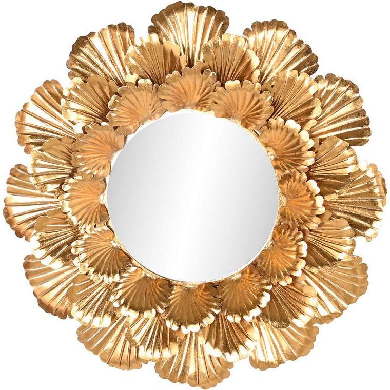 Esprit, Specchio, Wall mirror Home Golden Leaf of a plant 76,5 x 8 x 76,5 cm (76.50 x 8 cm)
