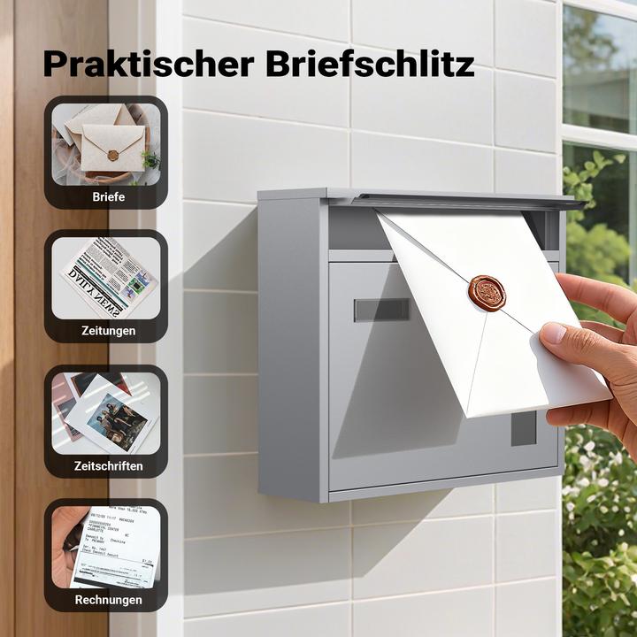 Actual product image Wiltec Design Mailbox V12 Letterbox Postbox Pillar Letter Mail Post Box