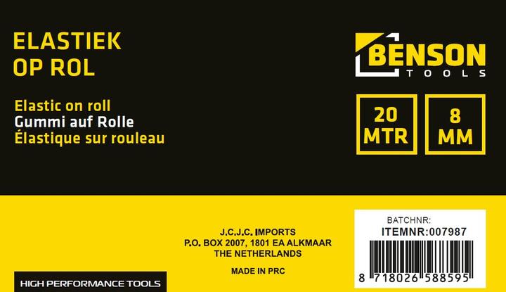 Produktbild Benson Elastisch auf Rolle 8 mm 20mtr