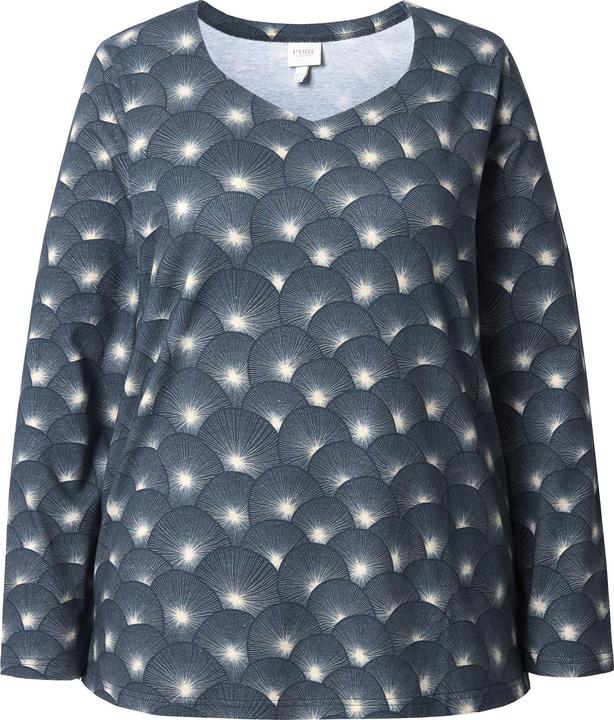 Image du produit Ulla Popken T-shirt classique à col en forme de coeur et manches longues, coton bio (42, 44)