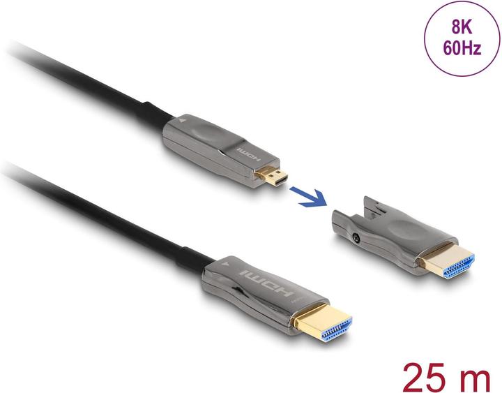 Image du produit Delock Câble optique actif 12,70cm (5") 1 HDMI 8K 60 Hz 25 m (25 m, HDMI)