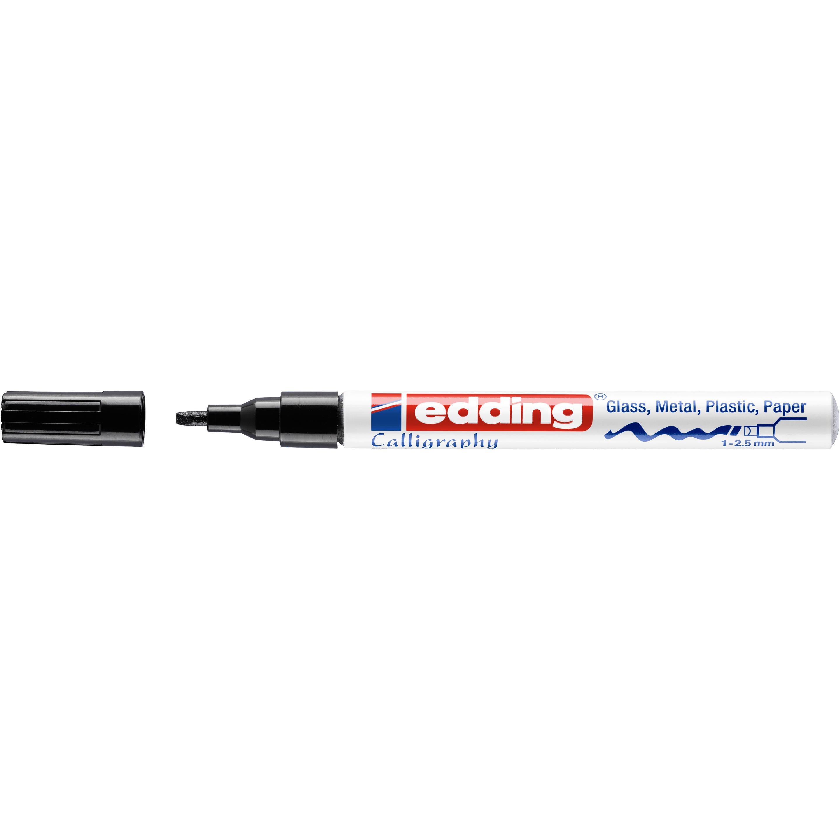 10x Edding, Marker, Calligraphy (Schwarz, 2.50 mm, 1 x)