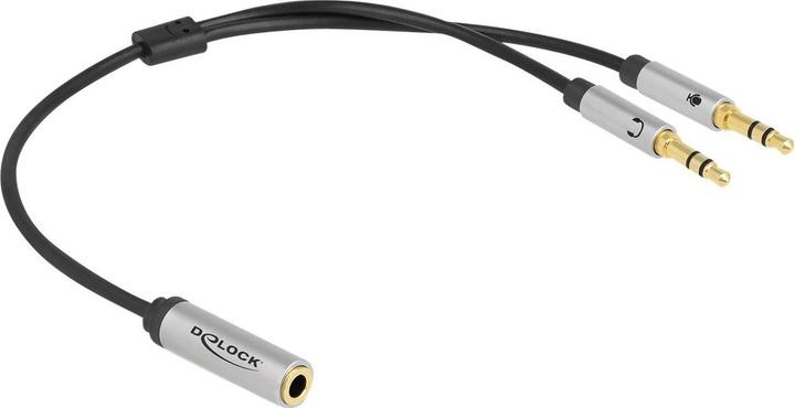 Produktbild Delock Headset Adapter 1 x 3,5 mm 4 Pin Klinkenbuchse zu 2 x 3,5 mm 3 Pin Klinkenstecker (CTIA) (0.27 m)