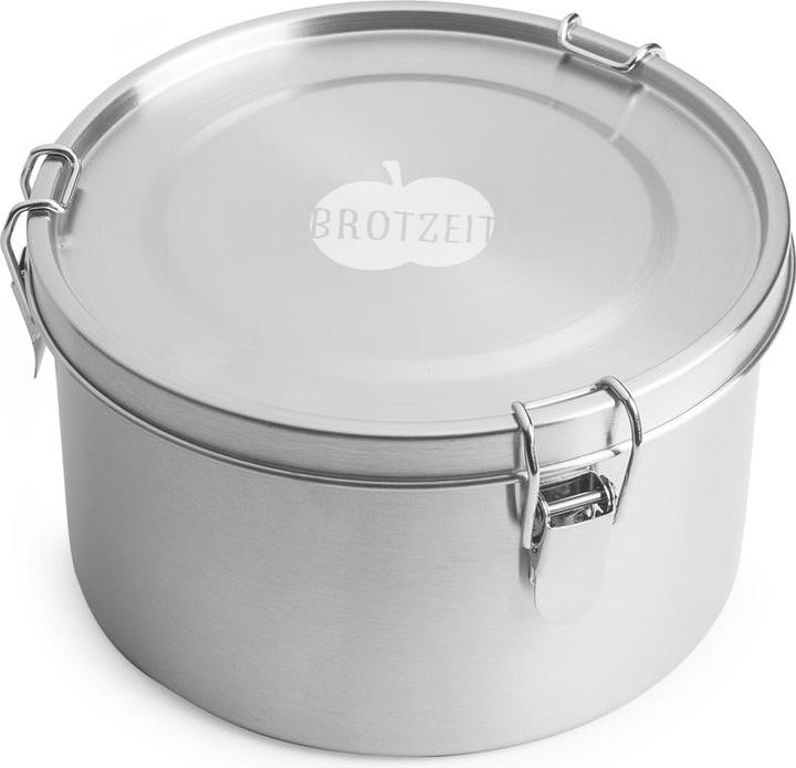 Actual product image Brotzeit Large round stainless steel lunch box (1.8 l, leak-proof)