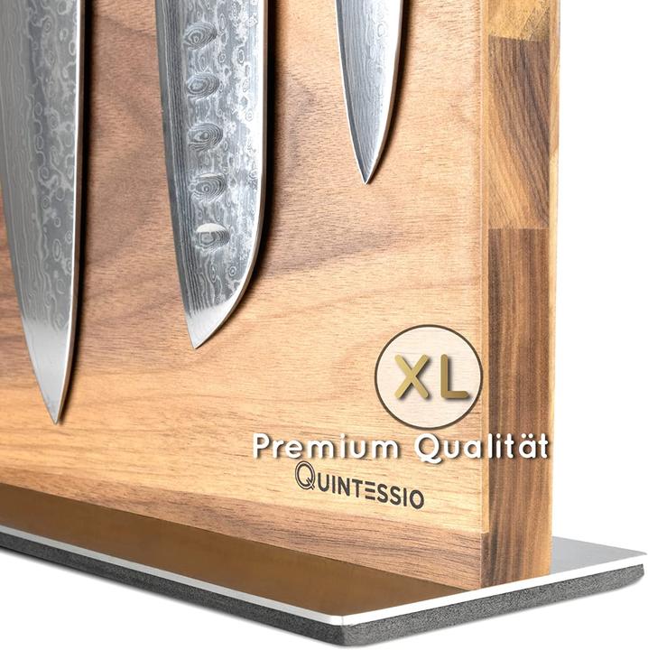 Produktbild Quintessio XL Premium Messerblock magnetisch ohne Messer Walnuss