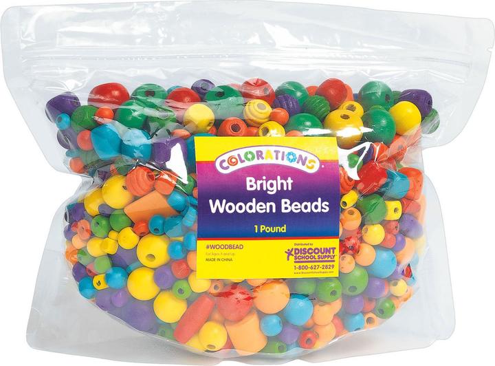 Colorations Colouring - Clear wooden beads, 450 grams
