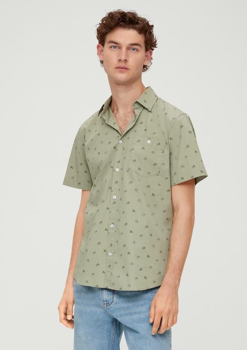 Produktbild s.Oliver Hemd Slim: Kurzarmhemd aus Baumwollstretch (L, S)