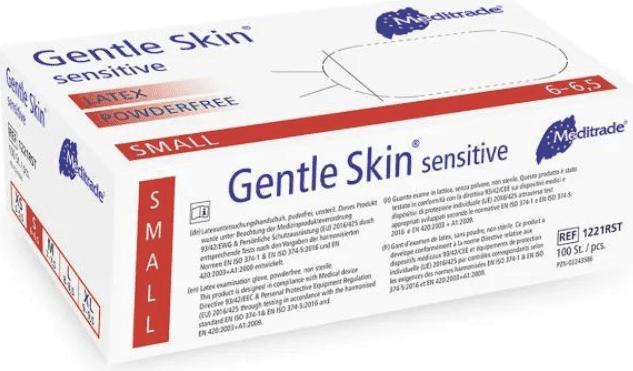 Actual product image Meditrade Gentle Skin examination gloves latex white sensitive (S)