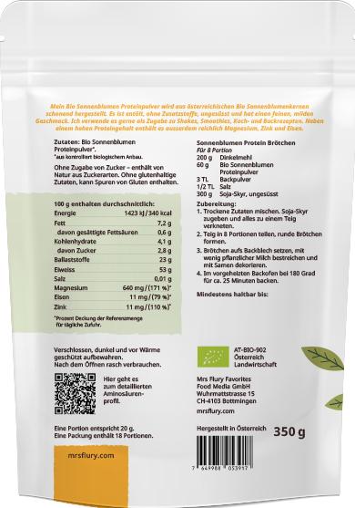 Nährwerte und Zutaten Mrs Flury Bio Protein (350 g)