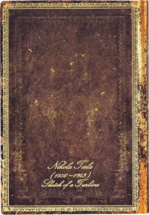 Actual product image Paperblanks Flexis Tesla, sketch of a turbineMiniUNL (Hardcover)