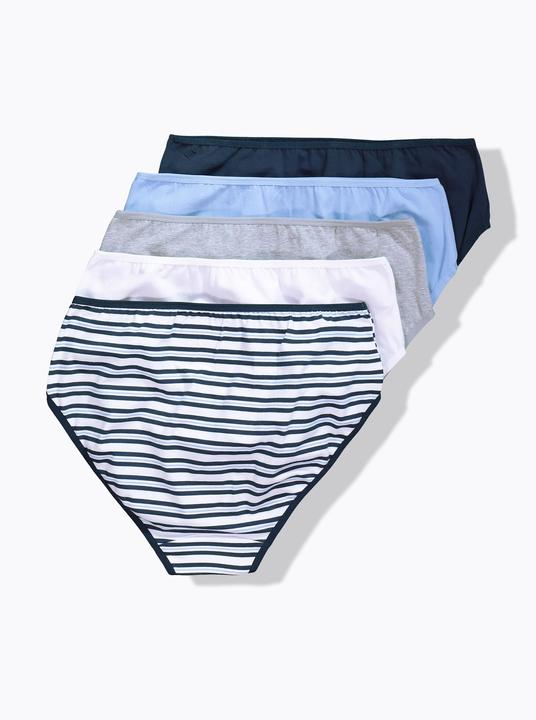 Immagine prodotto Ulla Popken Slip midi con righe/tinta unita in confezione da cinque (60)
