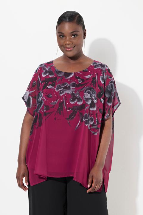 Produktbild Ulla Popken Blusenshirt, doppellagig, Oversized, Rundhals, Halbarm (46, 48)