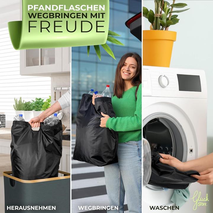 Produktbild Glückstoff Flaschen Sammelbehälter mit Tragetasche (30 l)