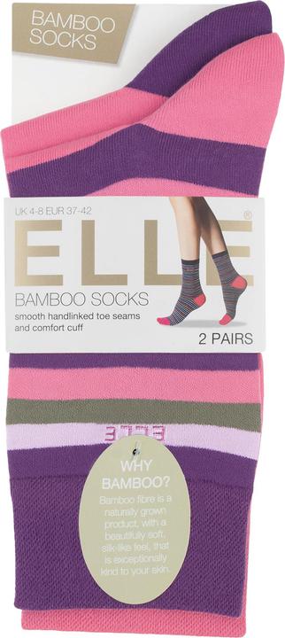 Produktbild Elle 2er Pack Bambus Socken Uni & Gemustert (2er Pack, 37 - 42)