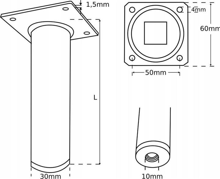 Immagine prodotto Element-System Piedi in acciaio tubolare