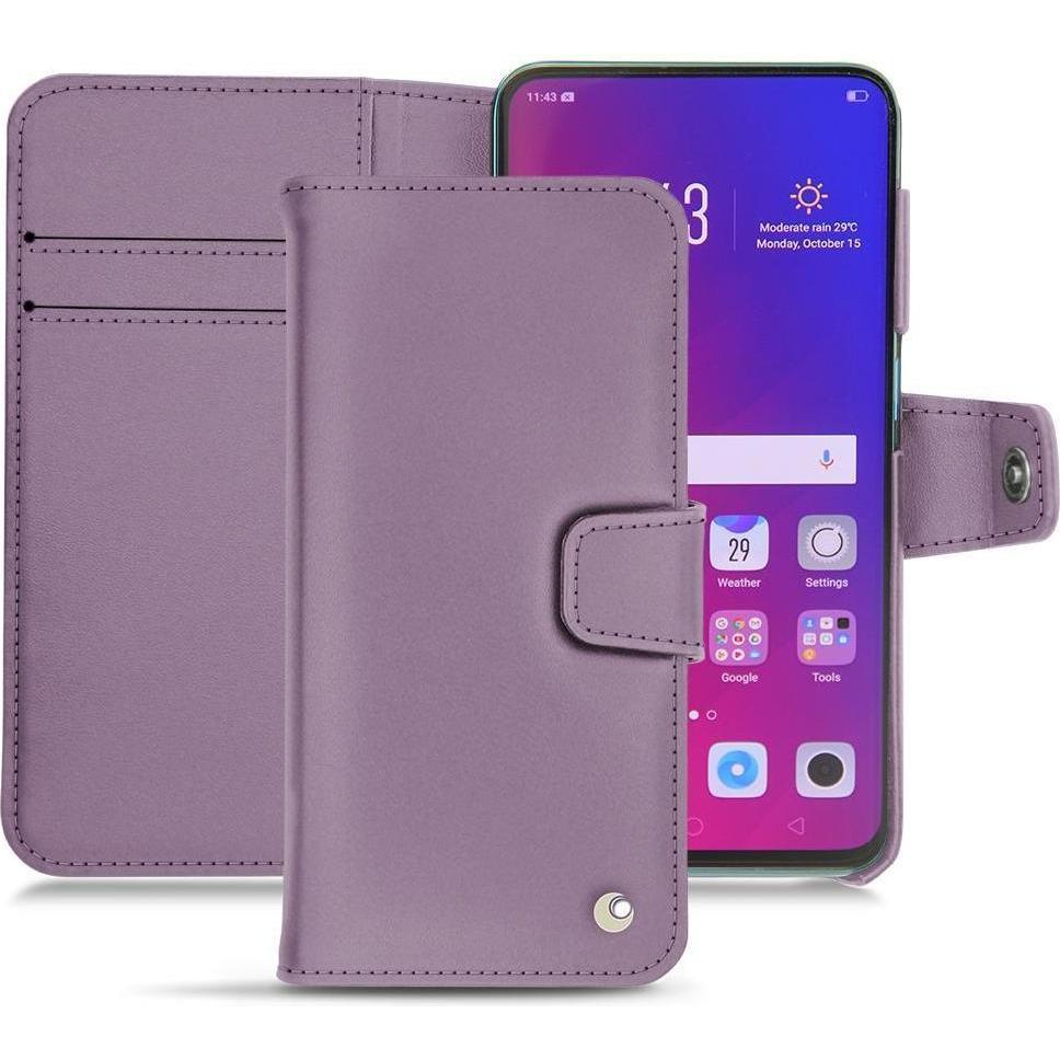 Noreve Lederschutzhülle Wallet (Oppo Find X), Smartphone Hülle, Violett