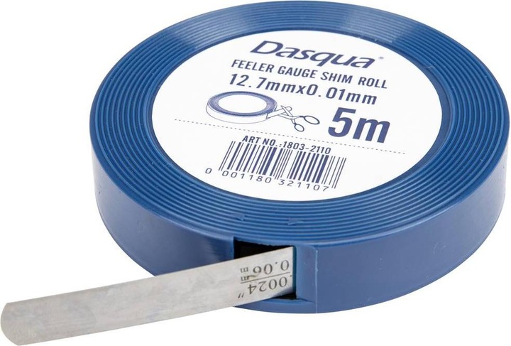Actual product image Dasqua 1803-4120 Feeler gauge tape made of alloy steel Thickness: 0.15 mm (500 cm)