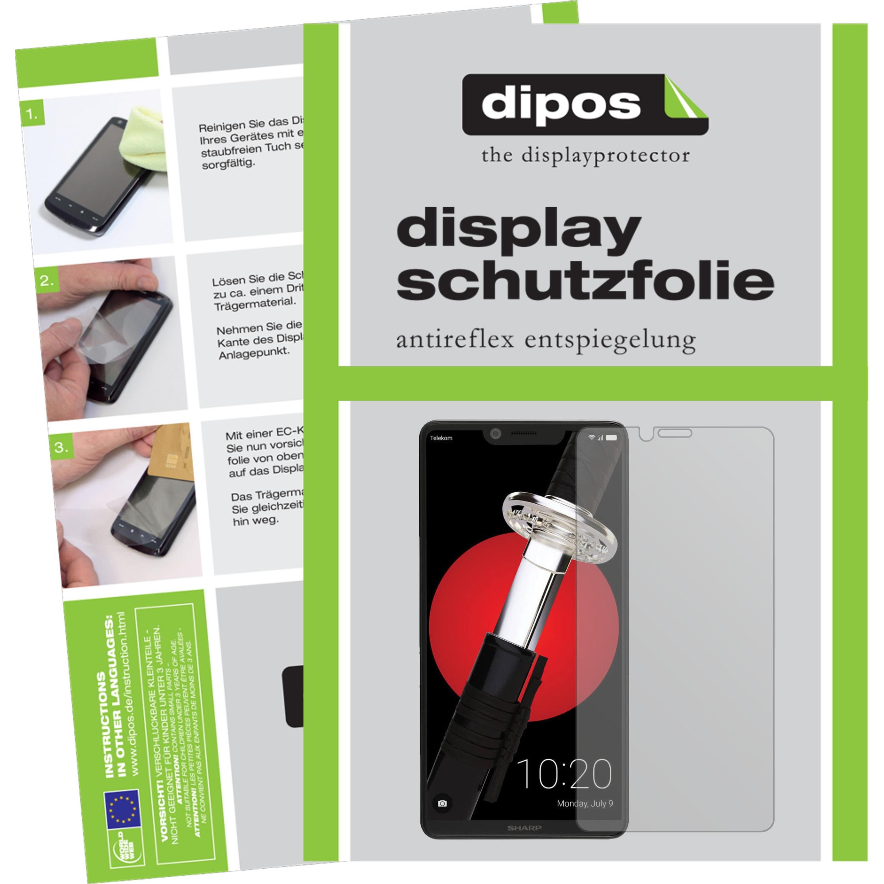 Dipos Displayschutzfolie Antireflex (5 Stück, Sharp Aquos D10), Smartphone Schutzfolie, Transparent