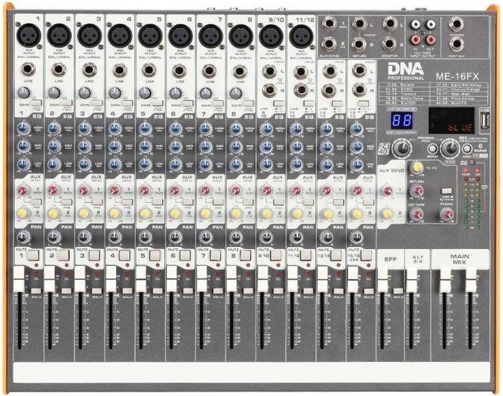No Name DNA ME-16FX Audiomixer mit 16 Kanälen USB Bluetooth (Studio en live mixer)