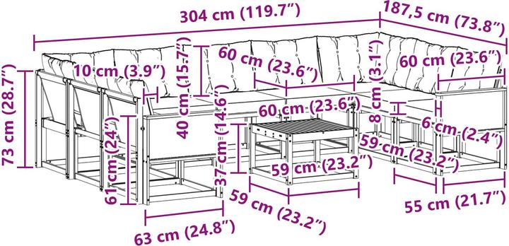 Produktbild vidaXL Gartenmöbel Set