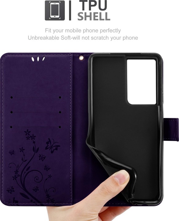Actual product image Cadorabo Flower Book cover (Samsung Galaxy S22 Ultra)