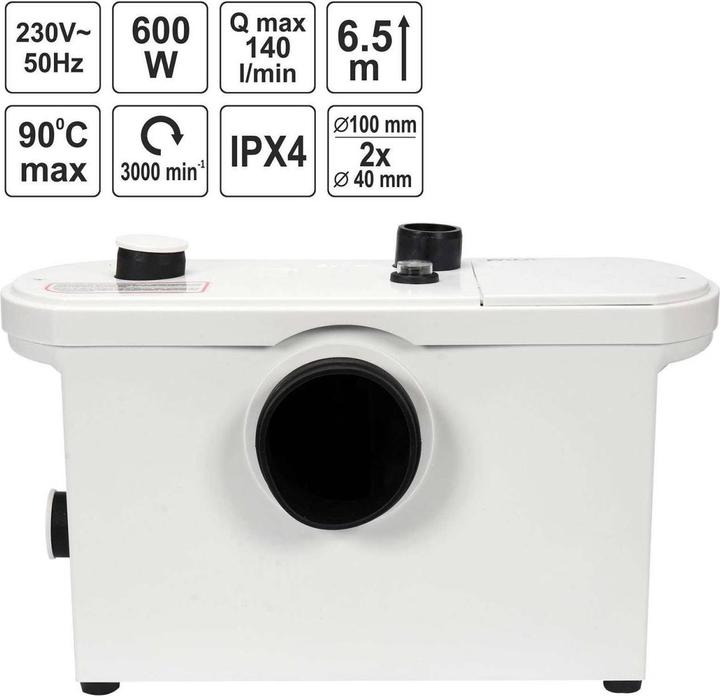 Productafbeelding Toya WAVE WC Pomp 600W MET Hakselaar (Rioolpomp)