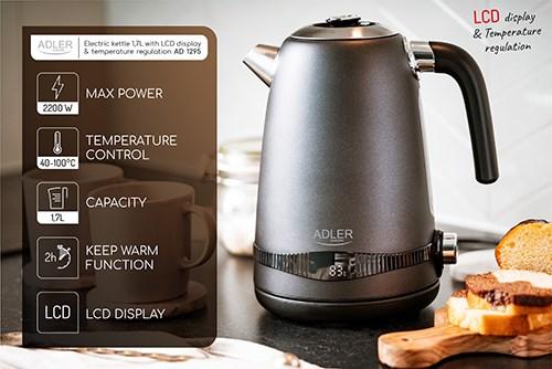 Produktbild Adler Metallkessel 1 7L mit LCD & Temperaturregelung (1.70 l)