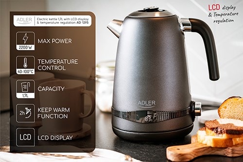 Productafbeelding Adler Metallkessel 1 7L mit LCD & Temperaturregelung (1.70 l)