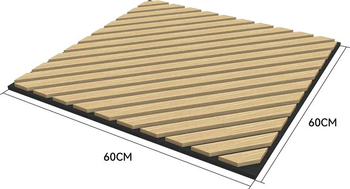 Produktbild neu.holz Akustik-Wandpaneel 4er Set Vang diagonal 1,44 m² Eichenoptik () (1.44 m², 60 x 60 cm)