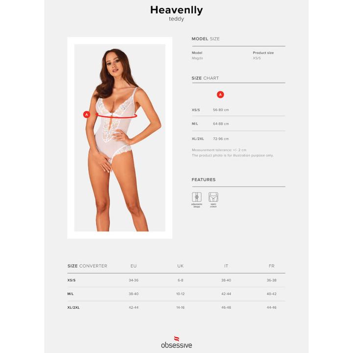Produktbild Obsessive Heavenly Crotchless Teddy Xl/Xxl (XL, XXL)