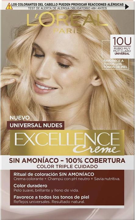 Produktbild L'Oréal Paris Excellence Creme Universal Nudes 10U-Hellstes Blondes Haarfärbemittel (Nº 9.0-rubio muy claro)