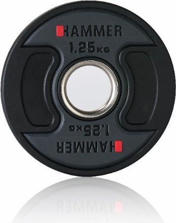 Actual product image Hammer Fitness Hantelscheibe 50 mm 1,25 kg, PU (1 x 1.25 kg)