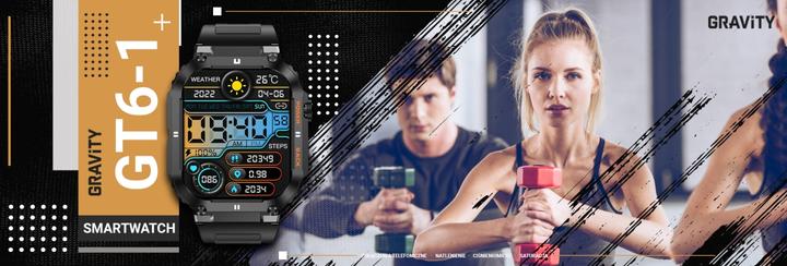 Actual product image Gravity SMARTWATCH MĘSKI GT6-1 - WYKONYWANIE POŁĄCZEŃ, MONITOR SNU (sg020a)