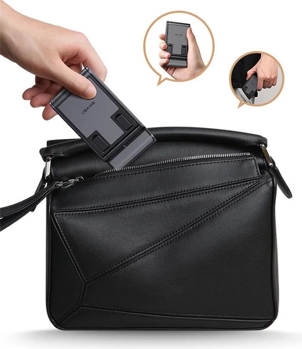 Actual product image Usams Składany stojak biurkowy na telefon/tablet czarny/black ZJ073ZJ01 (US-ZJ073)