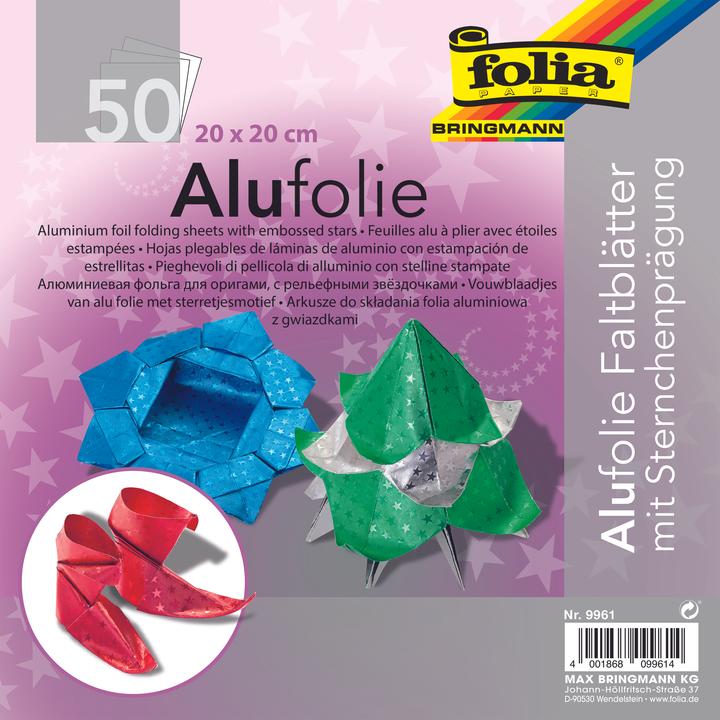 Folia Faltblätter Alufolie Sternchen quadr. (1x)