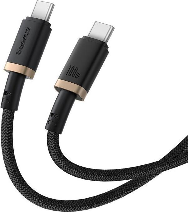 Produktbild Baseus Dura Typ C auf Typ C 100 W Schnellladekabel 1 m Schwarz Gold (1 m, USB 3.2 Gen 1, 100 W)