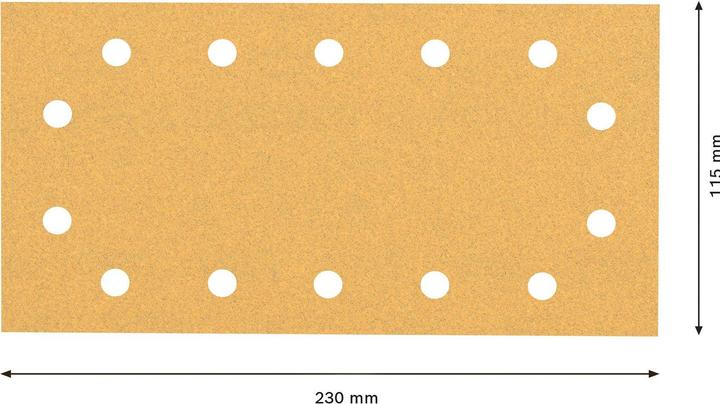 Actual product image Bosch Professional Zubehör EXPERT C470 Sanding paper with 14 holes for orbital sanders, 115 x 230 mm, G 100, 50 pcs. (100)