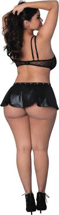 Produktbild Male Power Anastasia - Cami Open Scrotch Skirt Panty and Bra with Rings and Studs - 2X - Black (XXS)