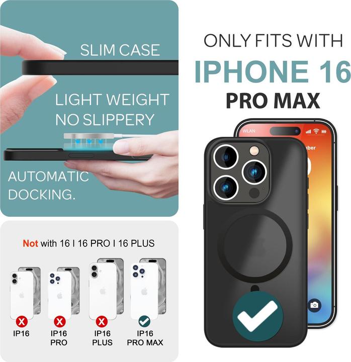 Produktbild Nalia Matte Hybrid Hülle mit MagSafe Funktion (Apple iPhone 16 Pro Max)