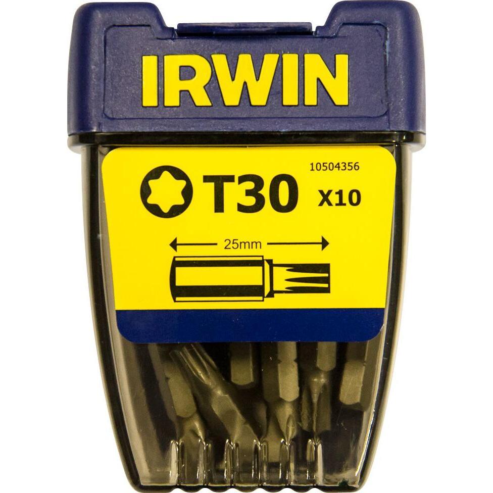Irwin, Bits, 10 Puntas destonillador Torx T30 1/4" (25mm) (T30)