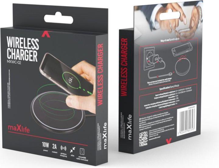 Produktbild Maxlife MXWC-02 kabelloses Ladegerät 10W schwarz (10 W)