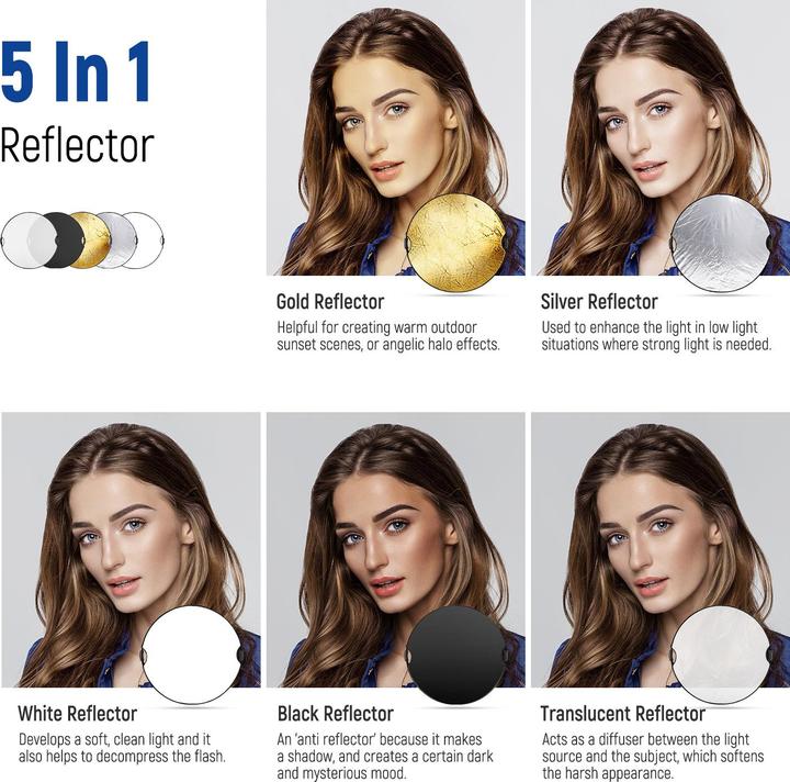 Produktbild Neewer 32" 5-in-1 Round Portable Grip Collapsible Reflector