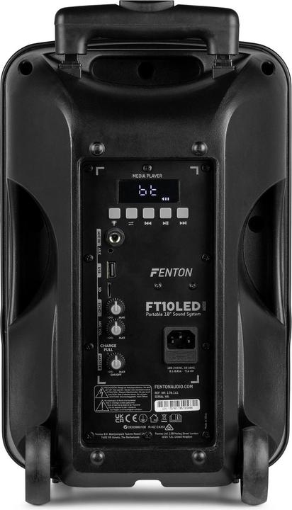 Immagine prodotto Fenton Speaker Bluetooth - FT10LED MK2 karaoke box met LEDâ€™s, accu en microfoon - Voor (Attivo)