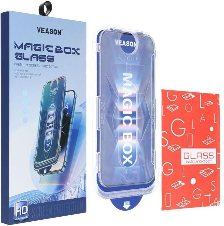 Produktbild Veason Protective glass 6D Pro Easy-Install Glass + Applicator - for Iphone 16 Plus black (1 Stk., Apple iPhone 16 Plus)