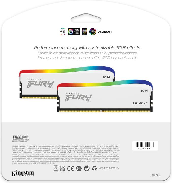 Actual product image Kingston FURY Beast RGB SE (2 x 16GB, 3200 MHz, DDR4-RAM, DIMM)
