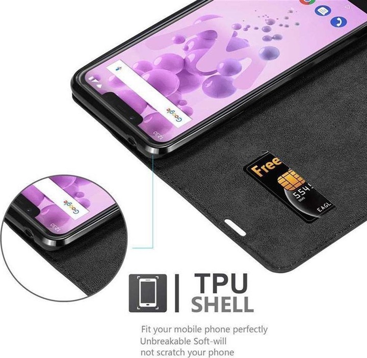 Actual product image Cadorabo Book Invisible Magnet Cover (Wiko View 2 Go)