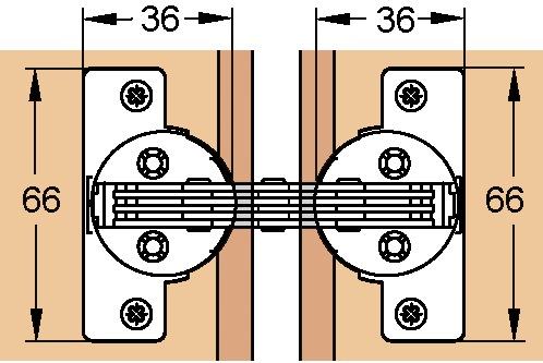 Actual product image Werkstarck Miter hinges for door fronts with 22.5/45° miters