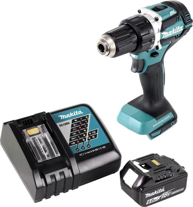Actual product image Makita DDF 484 RG1 Battery drill driver Brushless 18 V 54 Nm + 1x battery 6.0 Ah + charger (Rechargeable battery operated)