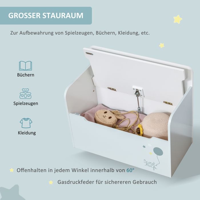 Produktbild Swisshandel24 Kindersitzbank mit Stauraum 2-in-1 Truhenbank Spielzeugkiste Aufbewahrungstruhe 3-6 Jahre Kindermöbe (Kindersitzgruppe)